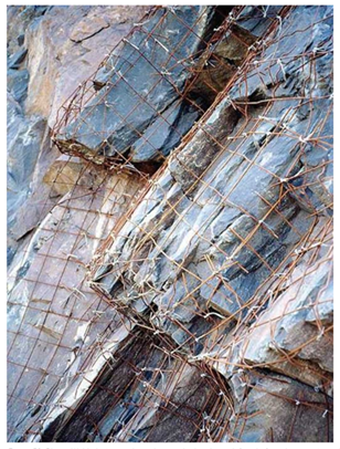 Wire Mesh for Shotcrete Installation. Courtesy of FHWA