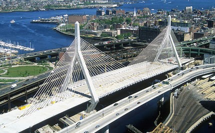 The Storrow Drive Connector, part of the Boston Central Artery/Tunnel Project, Massachusetts was constructed with concrete containing 30% coal fly ash. (Photograph from EPA  (2005))