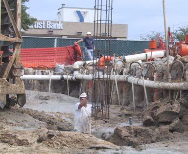 Installation of CFA pile reinforcement.<br />From Brown et al. (2007).