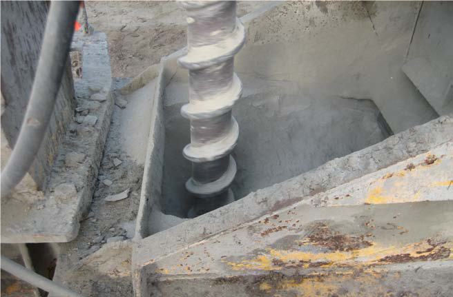 Top view of CSV auger and cement hopper from the files of Jim Collin.