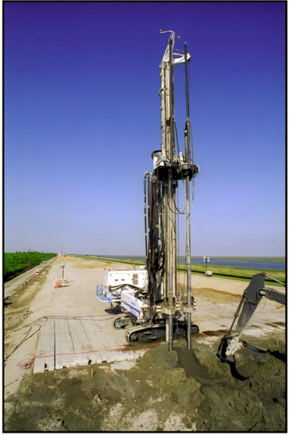 Deep Mixing rig on levee project in New Orleans, LA. From Trevi Icos Corporation. Deep Mixing rig on levee project in New Orleans, LA. From Trevi Icos Corporation.