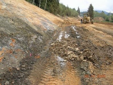 Area requiring excavation and replacement, Sandlake-Galloway Road Project.<br />Courtesy Tillamook County, Oregon. Area requiring excavation and replacement, Sandlake-Galloway Road Project.<br />Courtesy Tillamook County, Oregon.