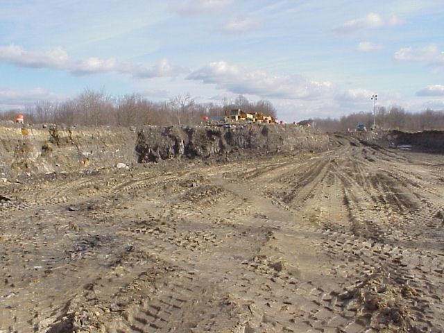 Replacement (backfilling) during an abandoned underground mine subsidence remediation: Jackson County State Route 32. Courtesy Ohio Department of Transportation. Replacement (backfilling) during an abandoned underground mine subsidence remediation: Jackson County State Route 32. Courtesy Ohio Department of Transportation.