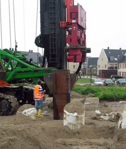 Completed Ringtrac® geotextile encased sand column. Courtesy Huesker, Inc.