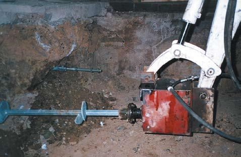 SOIL SCREW® being installed. Courtesy of Chance Civil Construction.