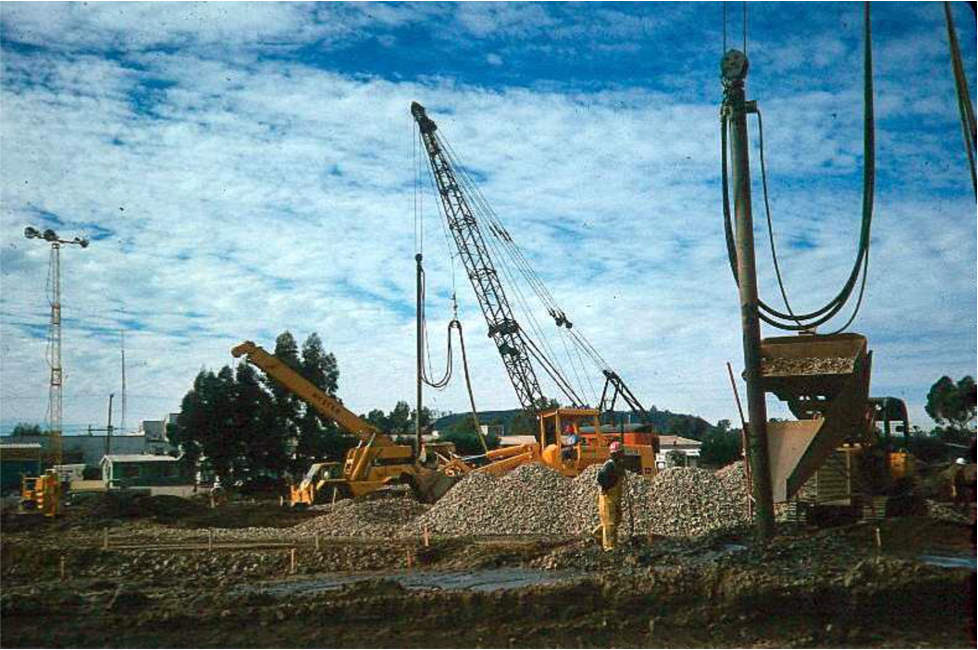 Stone column construction in soft soil. (Photograph courtesy of James Mitchell.) Stone column construction in soft soil. (Photograph courtesy of James Mitchell.)