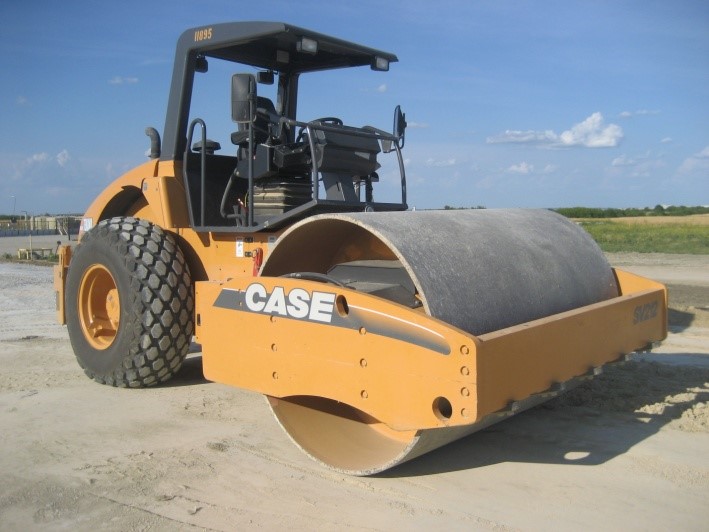 Example of a smooth drum traditional compaction roller. Courtesy of David White, Iowa State University.