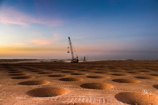 Figure 2: Crater field created by deep dynamic compaction (Image Courtesy of Menard Group)