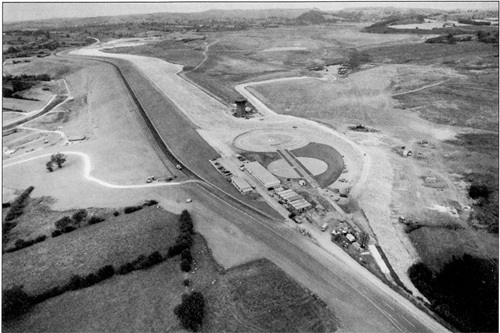 Aerial black and white photograph