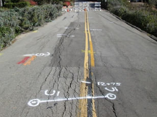 Ortega Ridge Road, failed embankment
