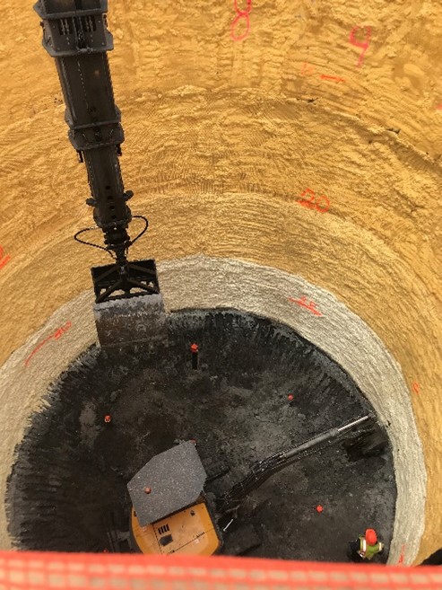 Shaft excavation with polyurethane insulation (Courtesy Keller North America)