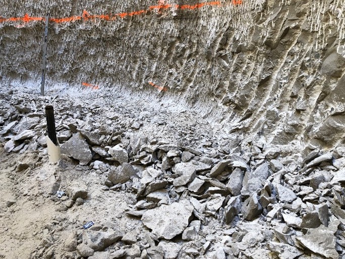 Frozen Ground During Excavation (Courtesy Keller North America)